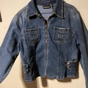 Women’s DKNY Jeans Short Denim Belted Back Jacket Size XL